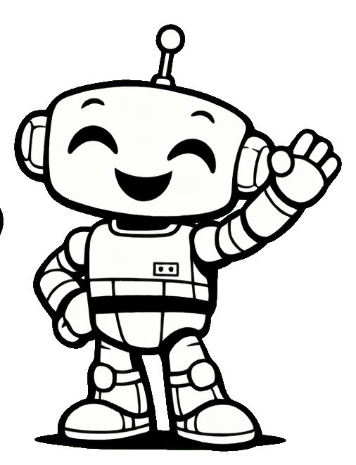 Shorty the robot mascot waving hello